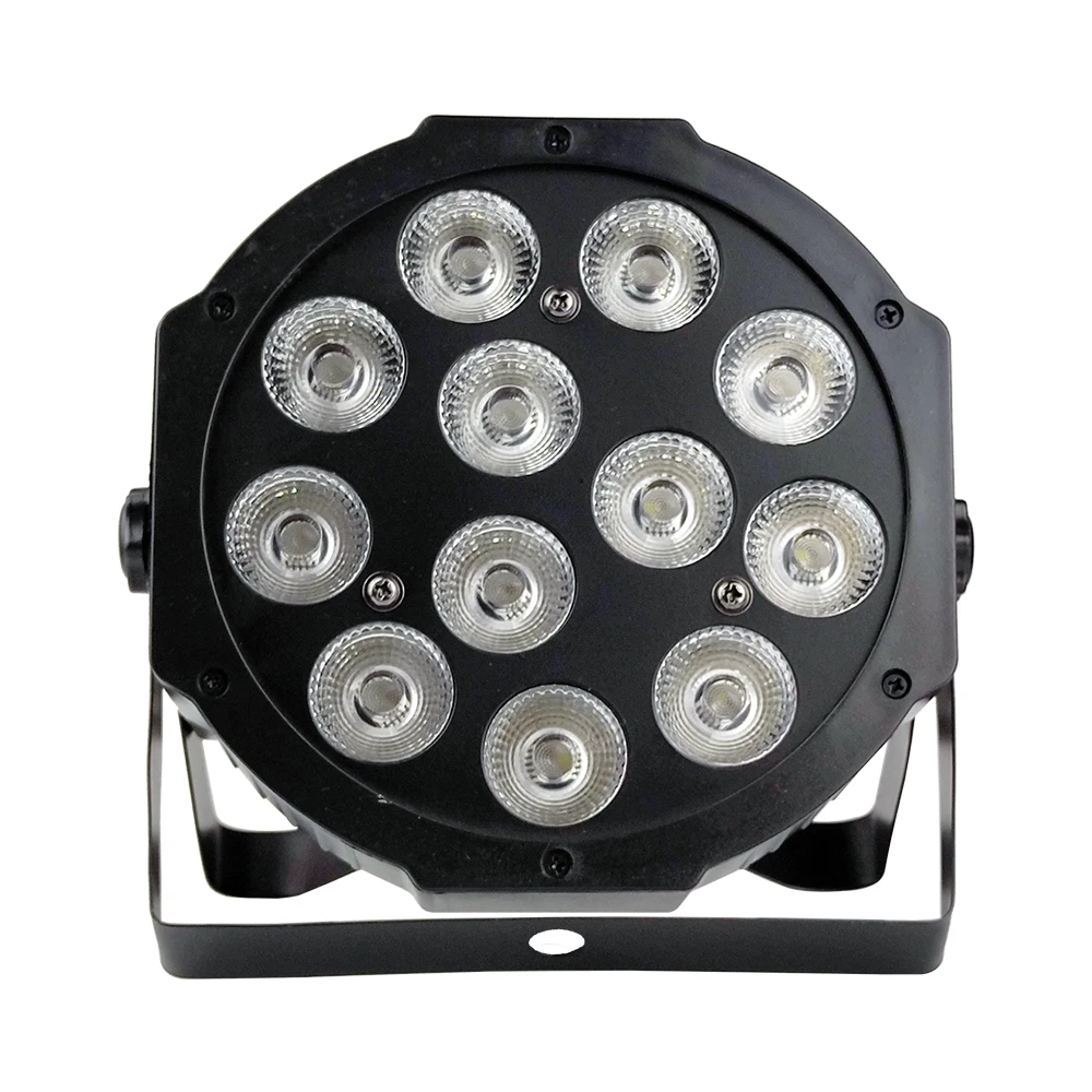 Led Par Light 12x18w 6in1 RGBWA+UV Flat DMX512 IN/OUT Plug Professional Stage Dyed