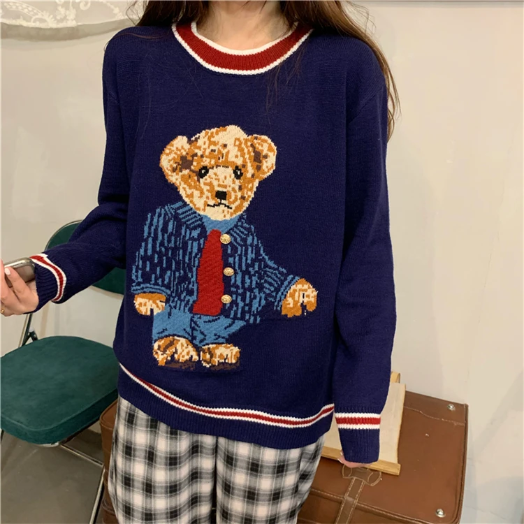 Sleeve Pullover Knitted Jumper Tops 