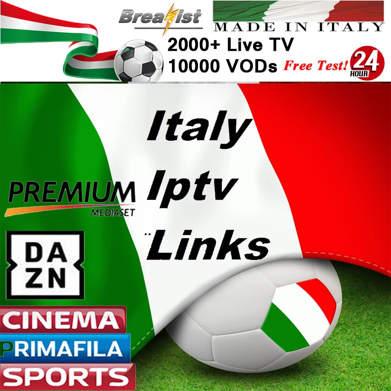 Italia IP tv M3U подписка ip tv французский Великобритания 2000+ Италия mediaset Премиум dazn VODs спортивные взрослые каналы Android tv Box enigma2