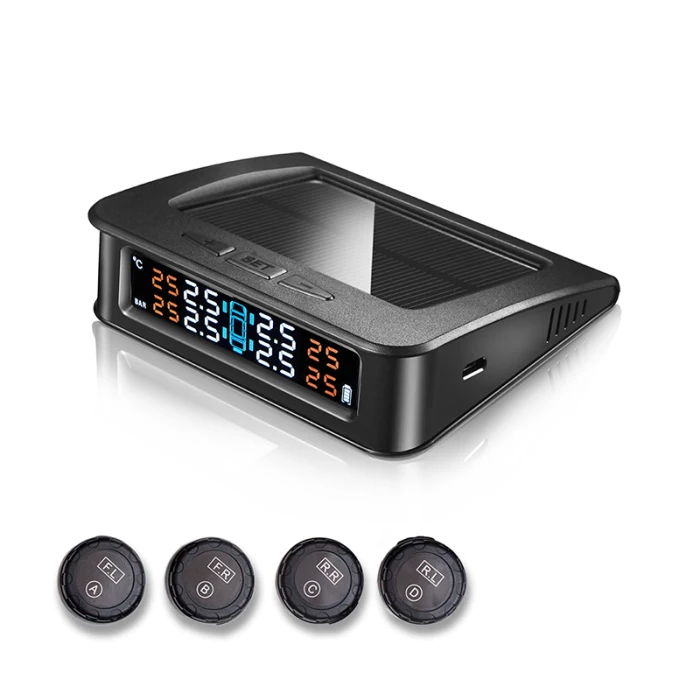 Автомобильная система мониторинга давления в шинах, портативная система TPMS на солнечной энергии, 4 внешних датчика NJ88