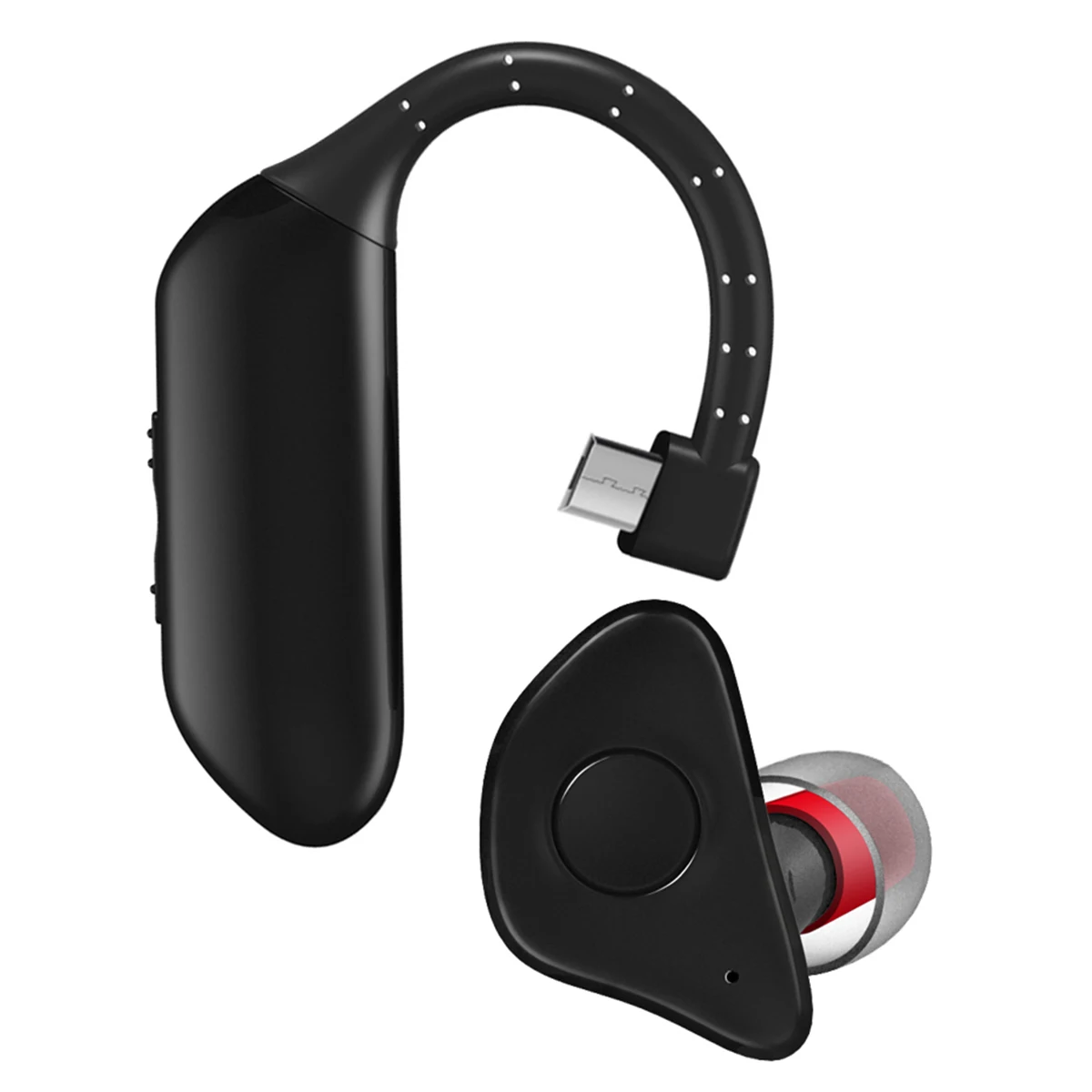 Q8 Wireless BT Headphone Hands Free Over Ear Detachable Earphone With Built In Mic Charging Cable Single Ear