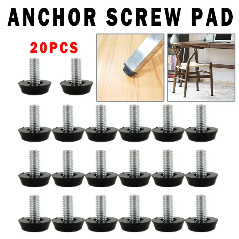 

M8 Non-slip Adjustable Screw Feet Furniture Lifting & Leveling Anti-slip Base Table Chair Sofa Cabinet Leg Pad