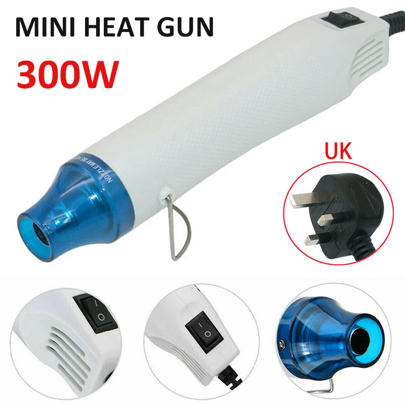 

Hot Air Gun Handhold Air Shrink DIY Embossing Drying Paint Heat Tool 300W Power Mini Electric Soft Ceramic Heat Gun