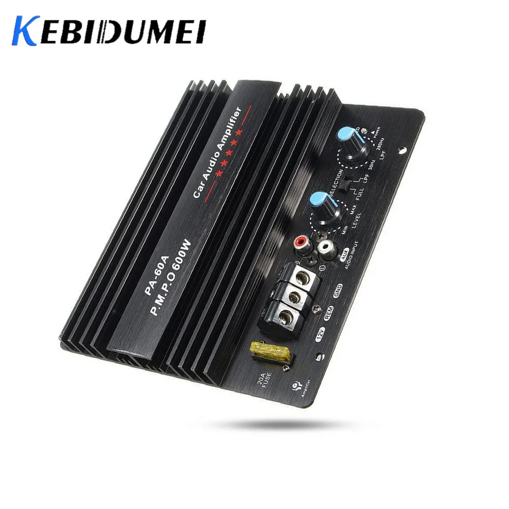 12V 600W PA-60A Speaker Amplifier Board  Lossless Subwoofer Bass Module High Power Car Audio Accessories Mono Channel Durable