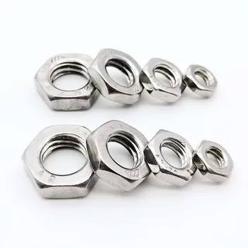 

5/50pcs M2.5 M3 M4 M5 M6 M8 M10 M12 M14 M16 304 A2-70 Stainless Steel Flat Hex Hexagon Thin Nut Jam Nut DIN439 GB6172