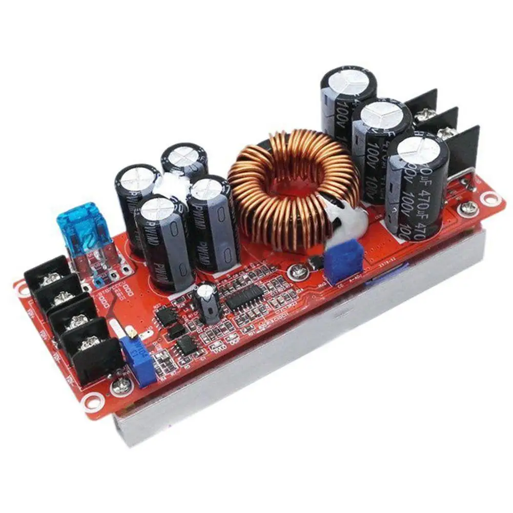 1200W 20A DC конвертер усилитель автомобильный Повышающий Модуль питания 8-60V до 12-83V - Цвет: Red bottom plate