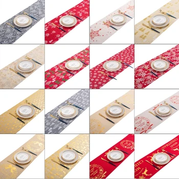 

Christmas Rectangle Table Runner Shiny Metallic Snowflake Tablecloth Party Decor
