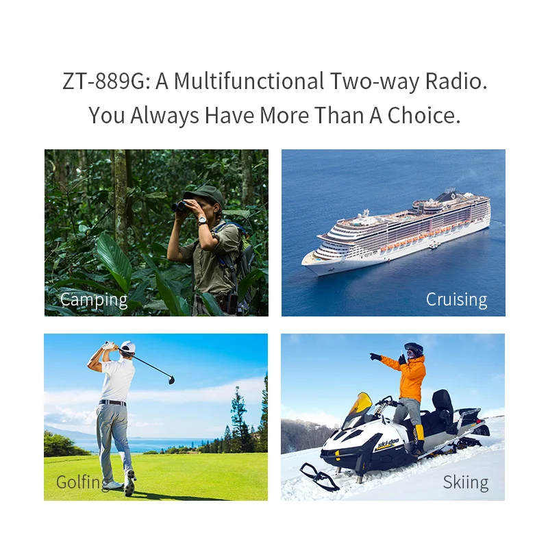 2 шт. Zastone 889G Портативное двухстороннее радио 5 10 км UHF/VHF Вт 999CH 3000 мАч рация Ham CB HF
