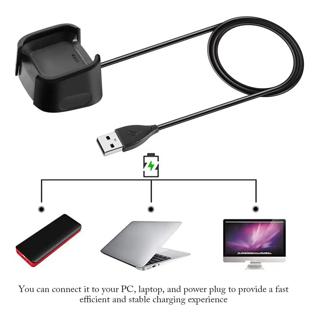 USB магнитное зарядное устройство док-станция заряд держится долго кабель провод зарядное устройство Колыбель для Fitbit Versa 2 Smartwatch