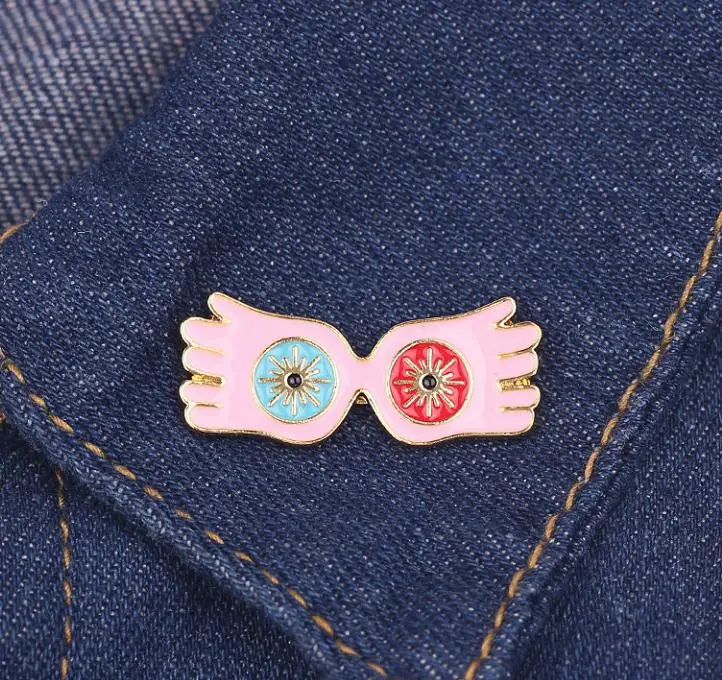 Harri Glasses Wing Brooces Potters Cosplay Owl Pink Potter Deathly