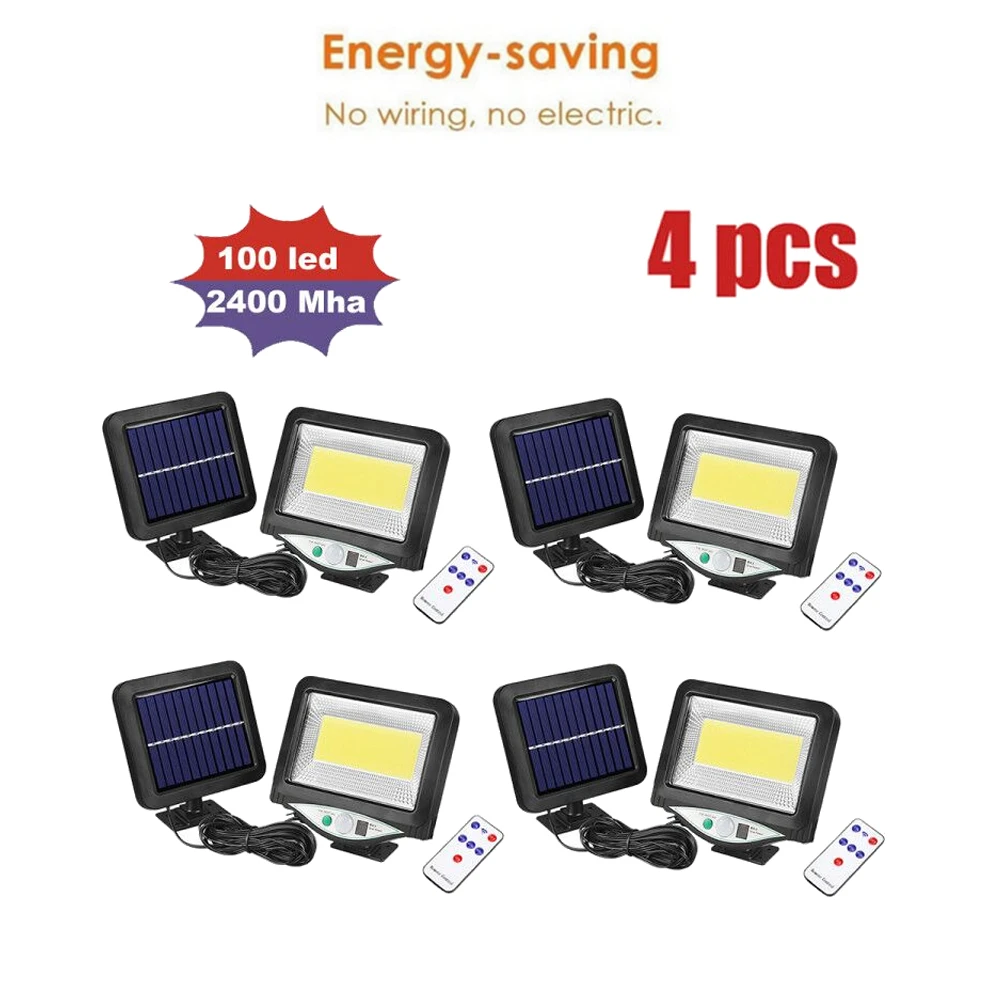 

led Solar Light PIR Motion Sensor Ip65 Waterproof Outdoor street wall garden lamp rotable Remote Control remote 3 modes seperabl
