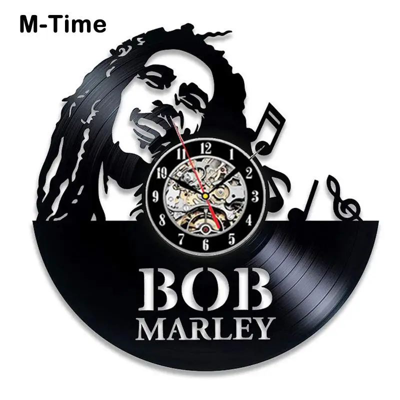 Настенные 3d часы Bob Marley для гостиной Классические винтажные виниловые с записью
