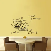 Импортные товары Лидер продаж Кофе чашка креативные настенные наклейки Кухня украшения для стен ресторана самоклеящаяся резные клей Pap