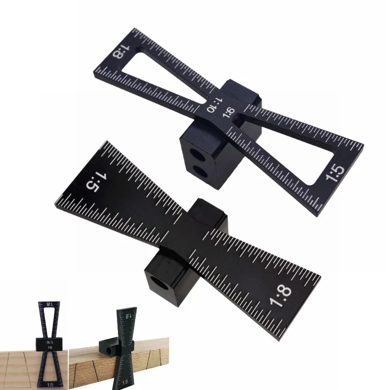 Woodworking Dovetail Marker Aluminum Alloy Marking Template 1:5 & 1:8 Wood Joint Gauge With Scale Guide Tools | Инструменты