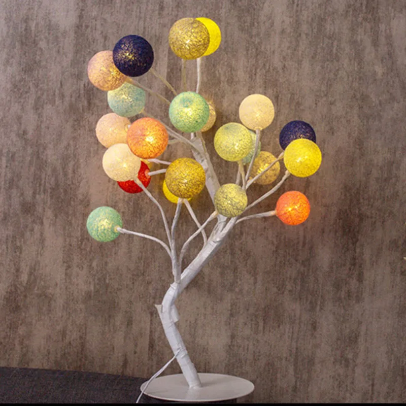 

LED Cotton Ball Vine Bal Lamp GIRL'S Heart INS Decoration Dormitory Network Red Color Lighting Chain Christmas Star Small Bulb