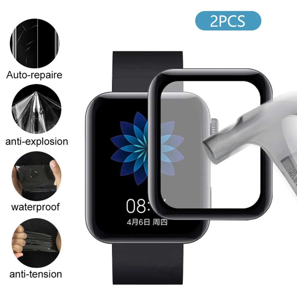 

2PCS Explosion-proof Film on Xaomi Xiomi Smart Watch Curved Surface Screen Protector Full Coverage Bubble Free Anti-Scratch