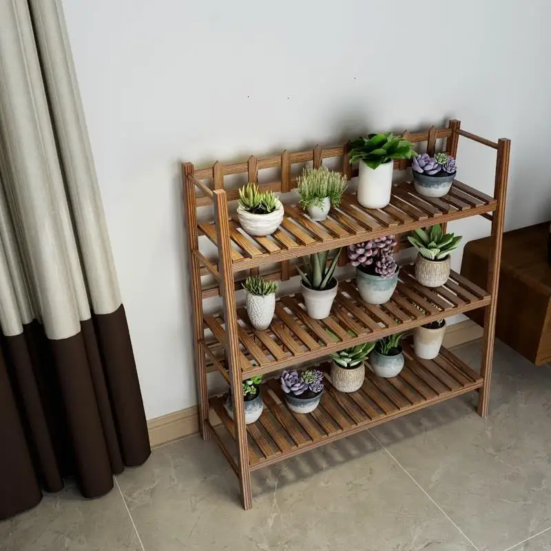 Escalera Decorativa Madera Wood Plantenstandaard Indoor Pot Balcony Outdoor Flower Shelf Stojak Na Kwiaty Plant Stand