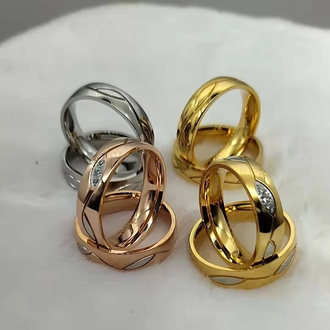 Set Di Fedi Nuziali Da Uomo E Da Donna, In Titanio, 2 Pezzi, In Acciaio Inox, Oro Rosa, Argento, Spazzolato, 6 Mm, Per Coppia, San Valentino, Women L 1/2 Men T 1/2, Acciaio Inossidabile, Nessuna - Foto 9
