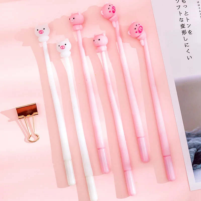 1 Pcs Cute Pink Pig Shape Shell Gel Pen DIY Office Stationery and School Supplies Smooth Writing Black Ink 0.38mm Pen Kawaii