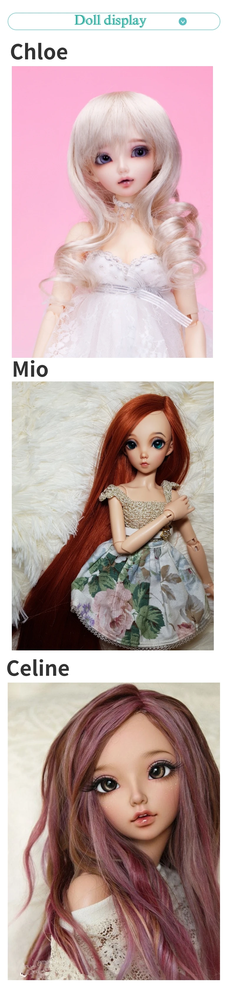 1/4bjd puppe Chloe Mio Celine Rendia Risse Mirwen Rena Nackt baby ohne make-up