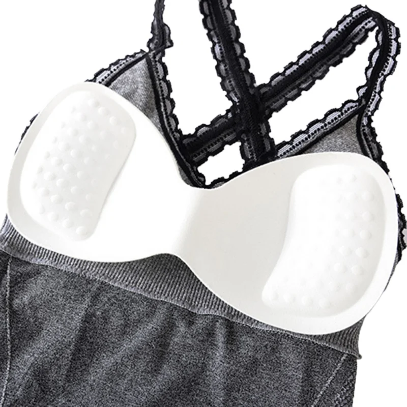 Мягкий Топ без косточек, Женский хлопковый кружевной сексуальный топ на бретельках, жилет, Повседневный женский топ с v-образным вырезом