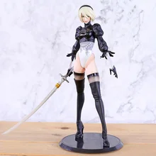 Nier automata yorha no.2 tipo b 2b & pequena espada figura pvc boneca sexy menina modelo de brinquedo