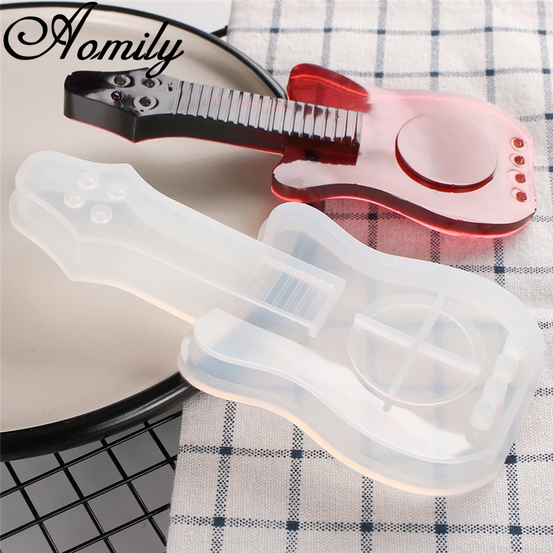 Aomily Guitar Crystal Epoxy Silicone Molds DIY Jewelry Resin Hand Craft Mold Cake Decorating Tools | Дом и сад