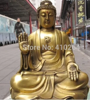 

Tibet Buddhism Brass Copper craftwork Amitabha Tathagata Sakyamuni Buddha Statue