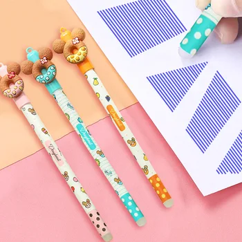 

Novelty Erasable Blue Ink Gel Pen 0.5mm Cute Donuts Neutral Pens For Kids Girls Gifts School Writing Supplies Korean Stationery