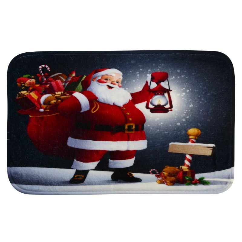 

Hallway Kitchen Doormat Merry Christmas Santa Claus Home Decor Living Room Rug Anti-Slip Dustproof Carpet