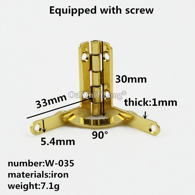 500pcs Small Golden/silver Iron 30*33mm*90degree Quadrant Hinge