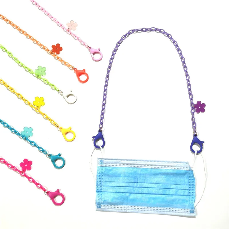 

58cm Floret Acrylic Adjustable Length Mask Chain Neck Chain Accessories Necklace Strap Holder Jewelry Anti-lost Chain Lanyard