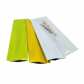 

100Pcs/lot 3.5x11cm Open Top Aluminum Foil Heat Seal Food Storage Bag Coffee Powder Nuts Mylar Flat Packing Bag Retails Pack Bag
