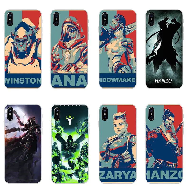 Игры Overwatchs Ow Genji мягкие ТПУ Аксессуары для мобильных телефонов Чехол iPhone 8 7 6 6S Plus X