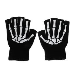 Cycling Gloves Kids Outdoor Sports Bicycle Half Finger Skeleton Soft Protective