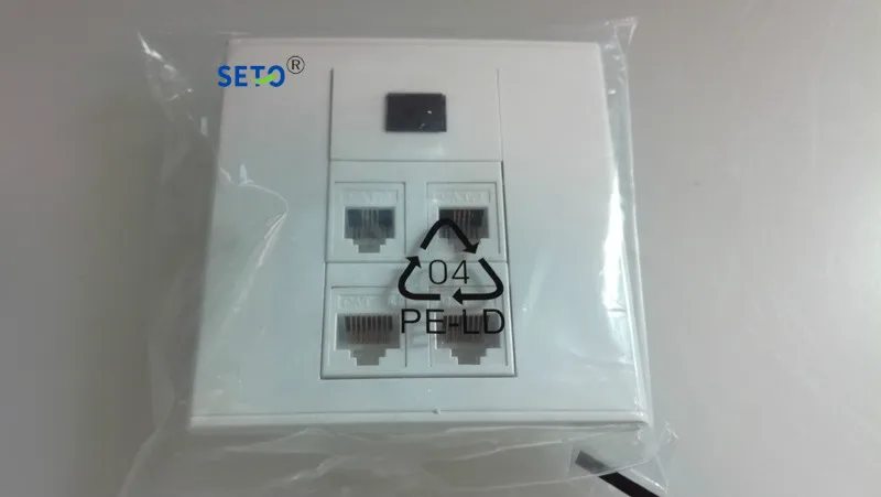 SeTo 86 Тип оптический SC+ 2 порта RJ45 Cat5e сетевая Lan панель выход+ 2 порта RJ11 Cat3 настенная пластина разъем Keystone Лицевая панель