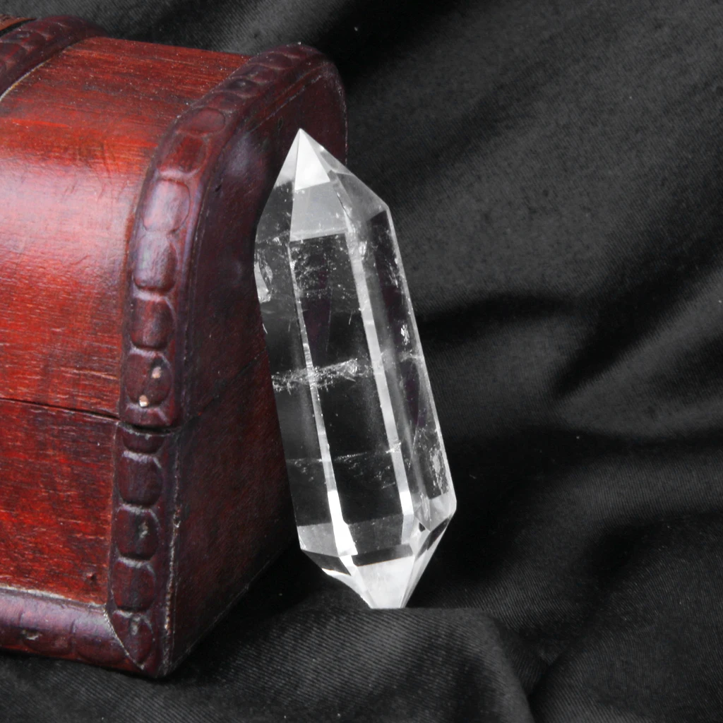Beautiful Natural Clear Quartz Crystal Double Point For  Home Decoration