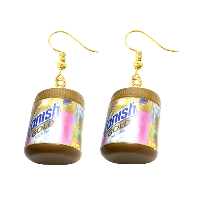 Earring Made Cute Girls Eardrop Funny Gift Sweet Handmade Cartoons Mini Fruit Drink Ham Sausage Toothpaste Shampoo