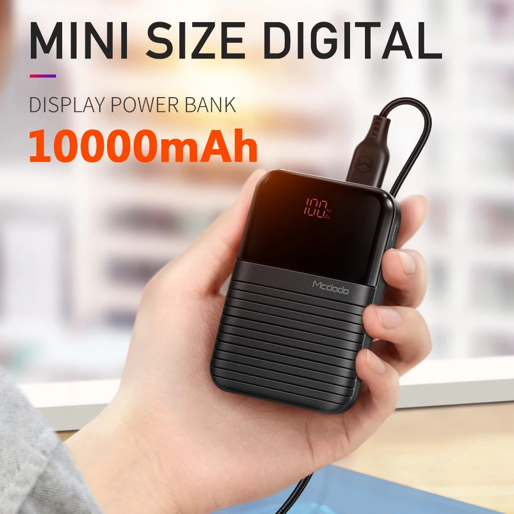 Мини внешний аккумулятор Mcdodo 10000 мАч для Xiaomi Pover портативное Внешнее зарядное