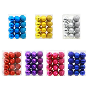

high quality 24Pcs 3cm Christmas Balls Baubles Party Xmas Tree Decorations Hanging Ornament Decor Stylish and beautiful