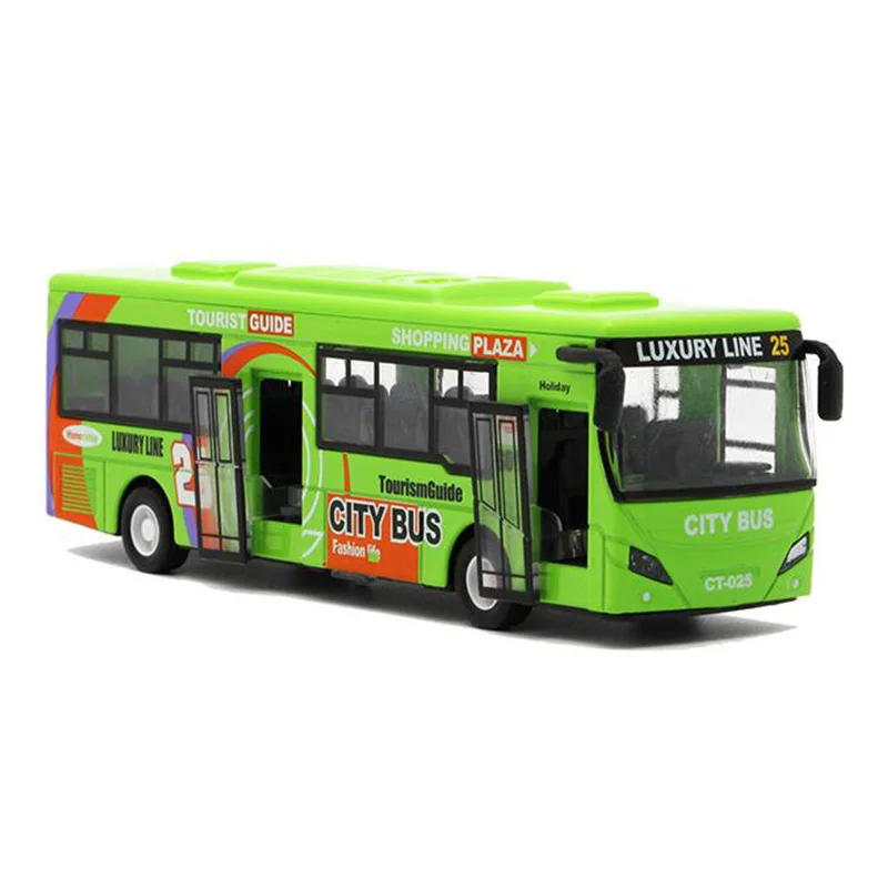 

1:32 Alloy Car Models,High Simulation City Bus , Diecast, Toy Vehicles, Pull Back & Flashing & Musical,Christmas Gifts,Green