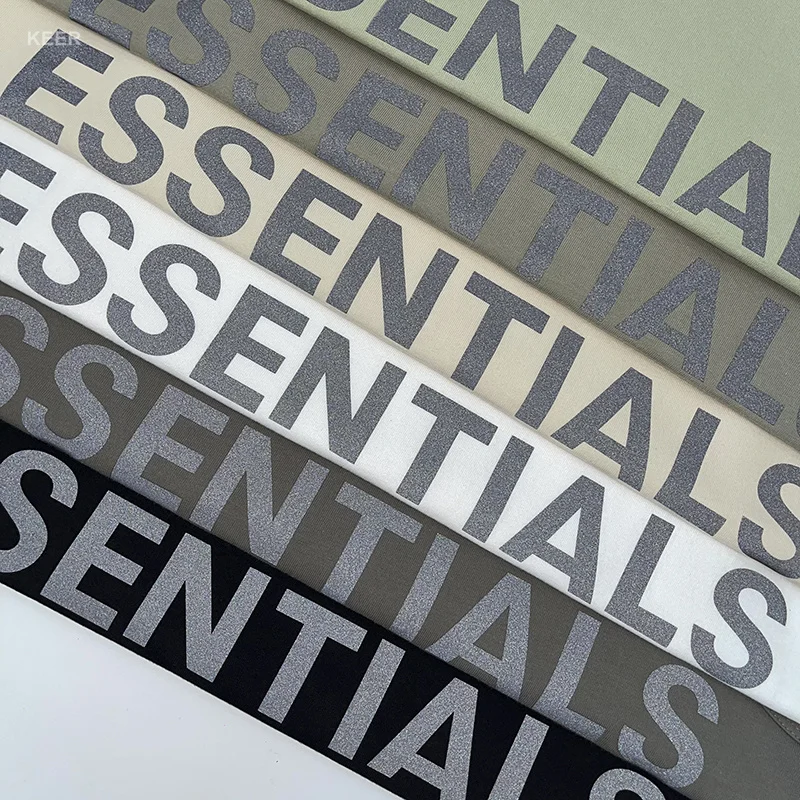 Essentials Men's Sleeveless T-shirt 100% Cotton Reflective Back Printed Letters Hip Hop Men Sleeveless Shirt