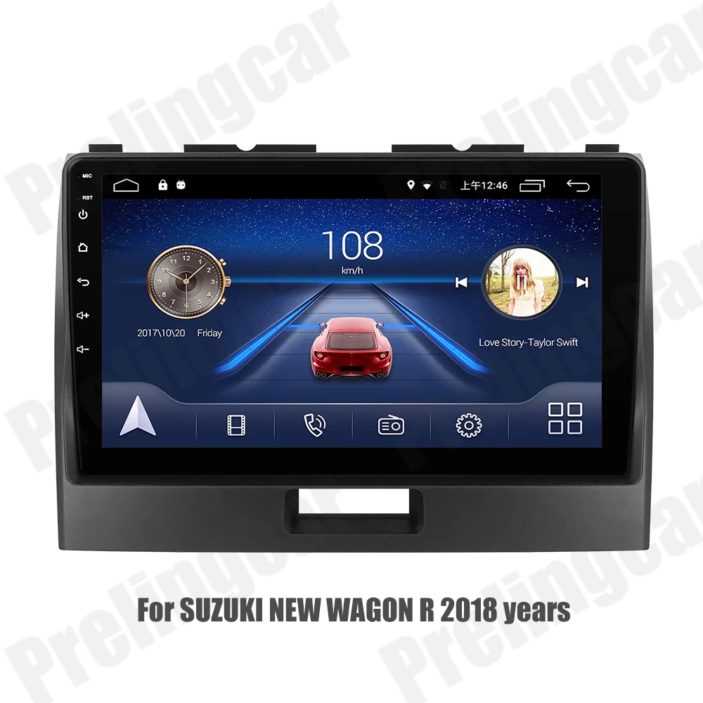 4G монитор для SUZUKI NEW WAGON R лет автомобильный монитор радио мультимедиа видео плеер навигация Android 9,0 стерео