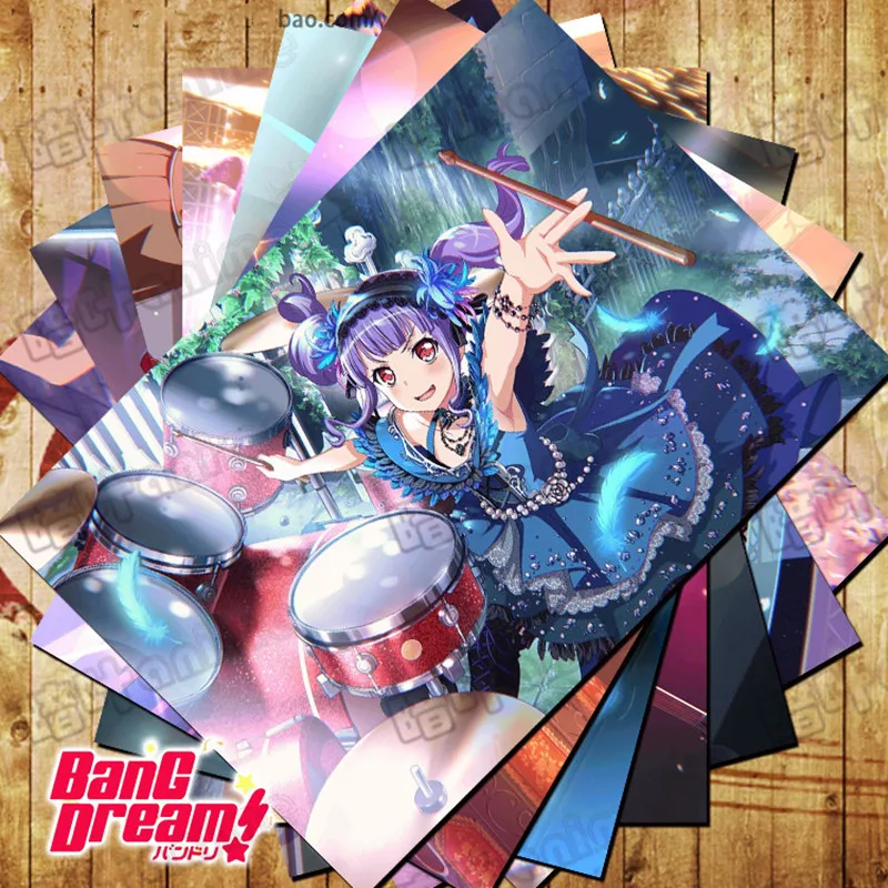 10 шт./лот Anime BanG Dream! Наклейка на стену Kasumi Mashiro Chiyu Yukina Ran Ako Rinko Sayo Toys размеры 42x29 см |
