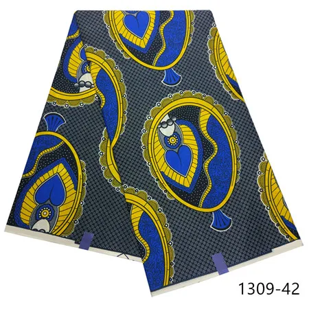 african wax fabric kent fabrics 6yards ankara african wax prints wholesale cotton ghana wax fabric for dress 1309 - Цвет: 1309-42
