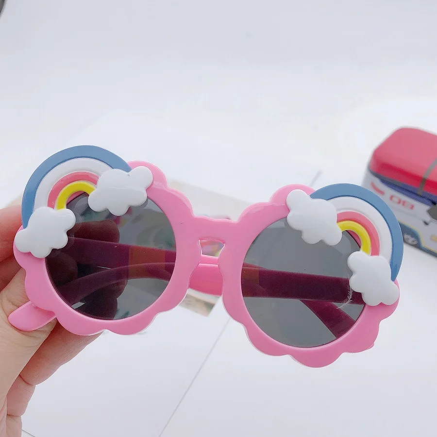 

Round Sunglasses Kids Rainbow Sun Glasses Girls Children Colorful Eye Lenses Baby Shades Boys 2022 Mirror Junior's Eyeglasses