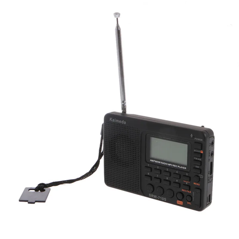 Портативный цифровой тюнинговый ЖК ресивер TF MP3 REC Player AM FM SW Полнодиапазонный