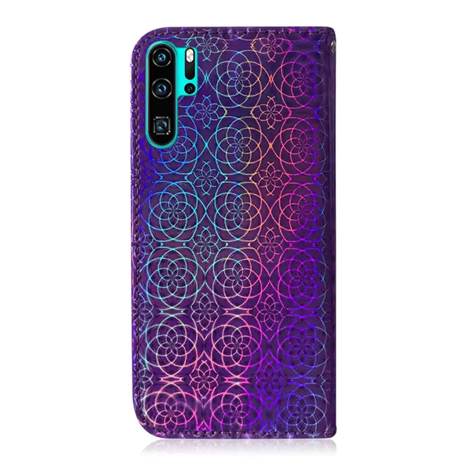 Лазерный флуоресцентный флип-чехол для huawei P30 P20 mate 20 Pro Lite Y5 Y6 Y7 Y9 P Smart Z Plus Honor 20 9X Pro 8X чехол Fundas