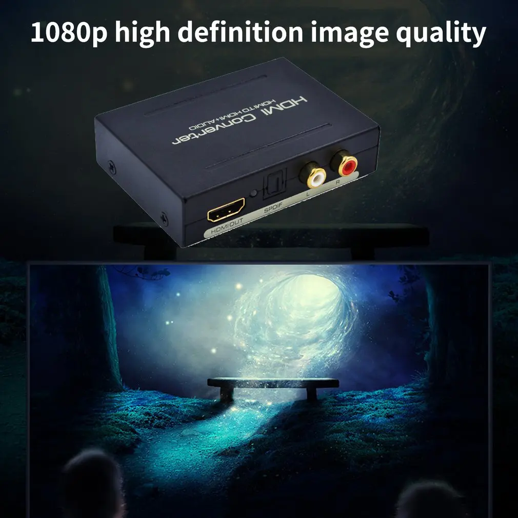 HD мультимедиа в HD мультимедиа оптический TOSLINK SPDIF+ 3,5 мм стерео аудио экстрактор конвертер HDMI аудио сплиттер