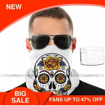 

Resin Skull Mouth Face Mask Skull Flowers Color Rainbow Facial Mask Polyester for Adult Nice Mask